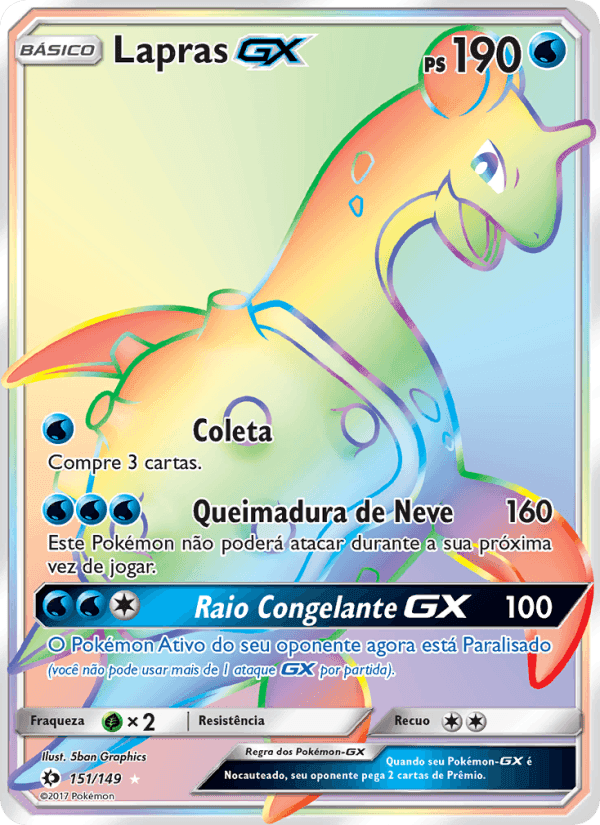 Lapras GX, carta 151 de Sol e Lua