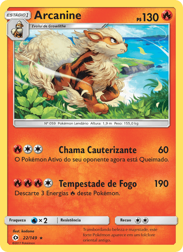 Arcanine, carte 22 de Sol e Lua