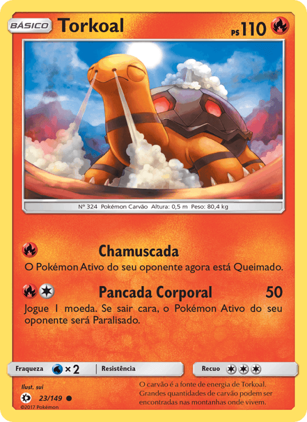 Torkoal, carte 23 de Sol e Lua
