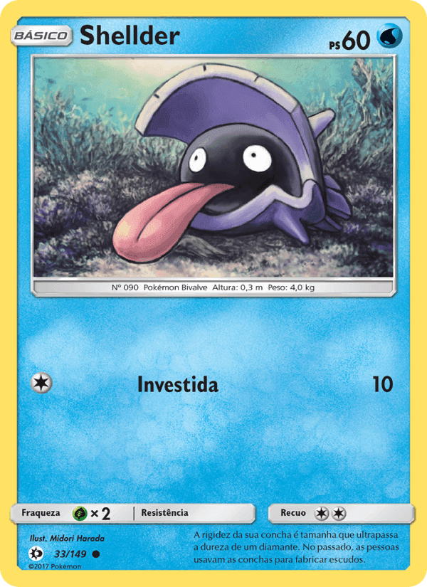 Shellder, carte 33 de Sol e Lua