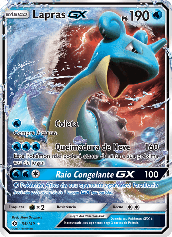 Lapras GX, carta 35 de Sol e Lua