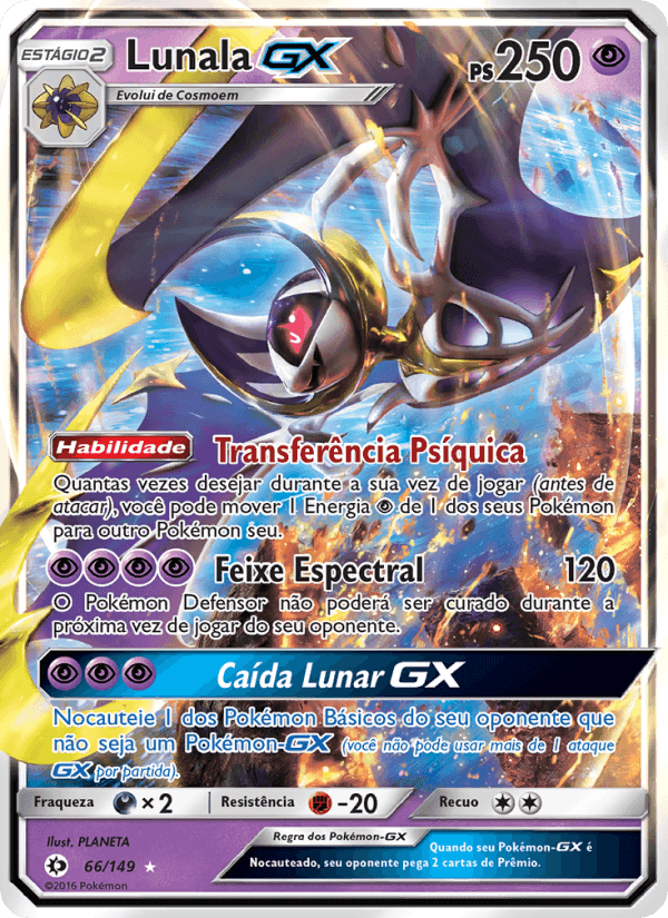 Lunala GX, carta 66 de Sol e Lua