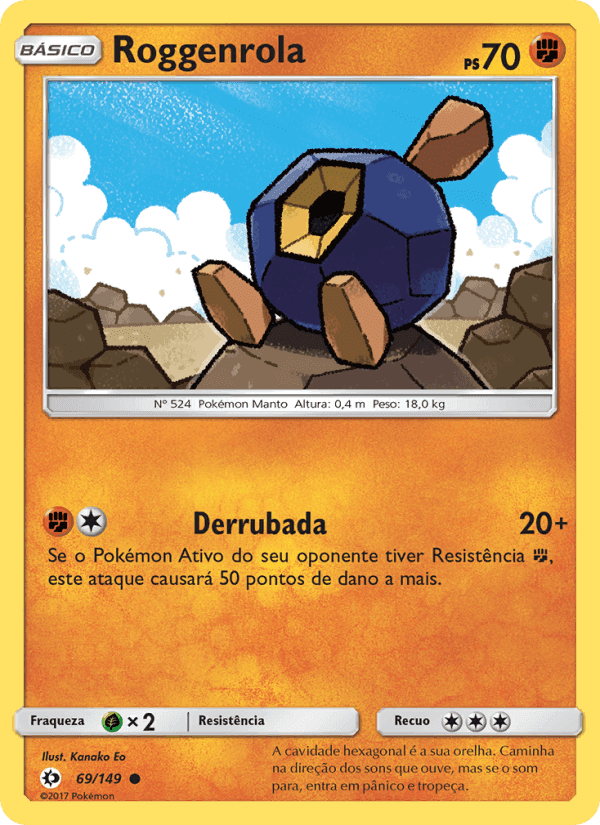 Roggenrola, card 69 from Sol e Lua