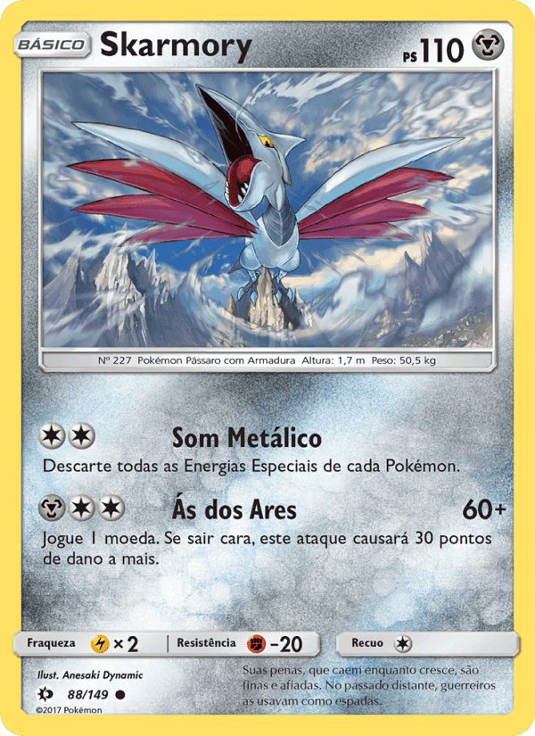 Skarmory, carta 88 de Sol e Lua