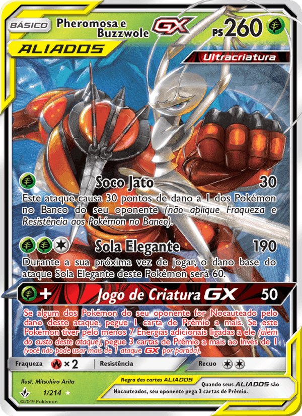Pheromosa e Buzzwole GX, carta 1 de Elos Inquebráveis