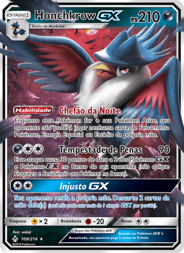 Honchkrow GX, carta 109 de Elos Inquebráveis