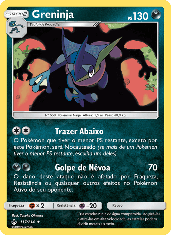 Greninja, carta 117 di Elos Inquebráveis