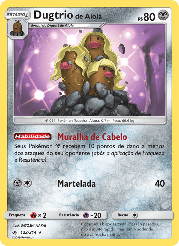 Dugtrio de Alola, carta 122 de Elos Inquebráveis