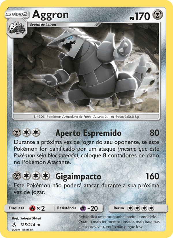 Aggron, carta 125 de Elos Inquebráveis