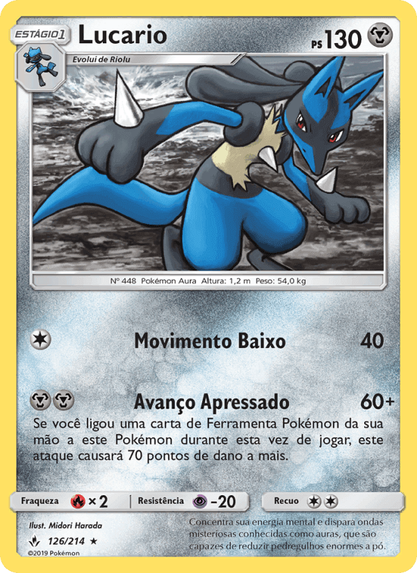 Lucario, carta 126 de Elos Inquebráveis