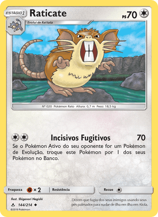 Raticate, carta 144 de Elos Inquebráveis