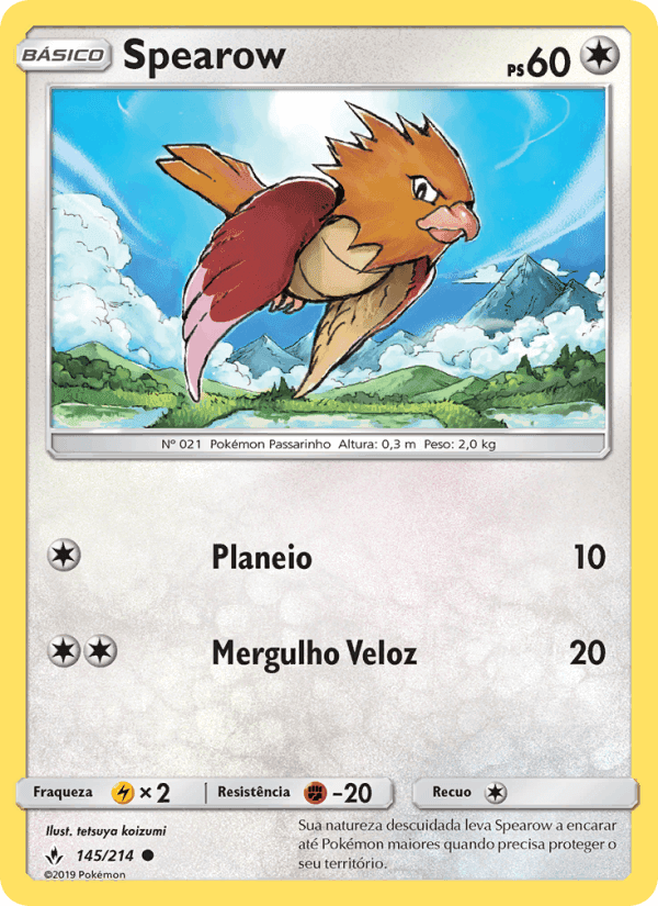 Spearow, carta 145 de Elos Inquebráveis