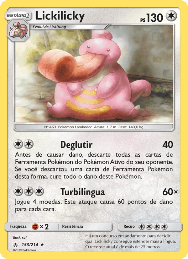 Lickilicky, carta 153 de Elos Inquebráveis