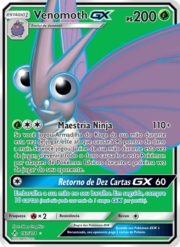Venomoth GX, carta 193 de Elos Inquebráveis