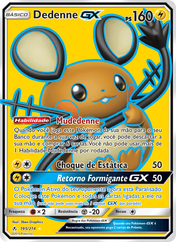 Dedenne GX, card 195 from Elos Inquebráveis