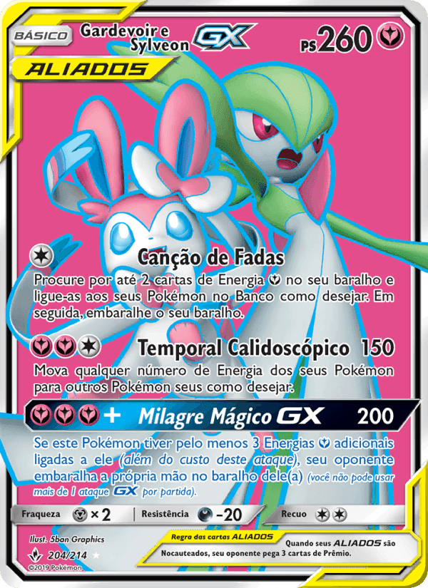 Gardevoir e Sylveon GX, carta 204 di Elos Inquebráveis