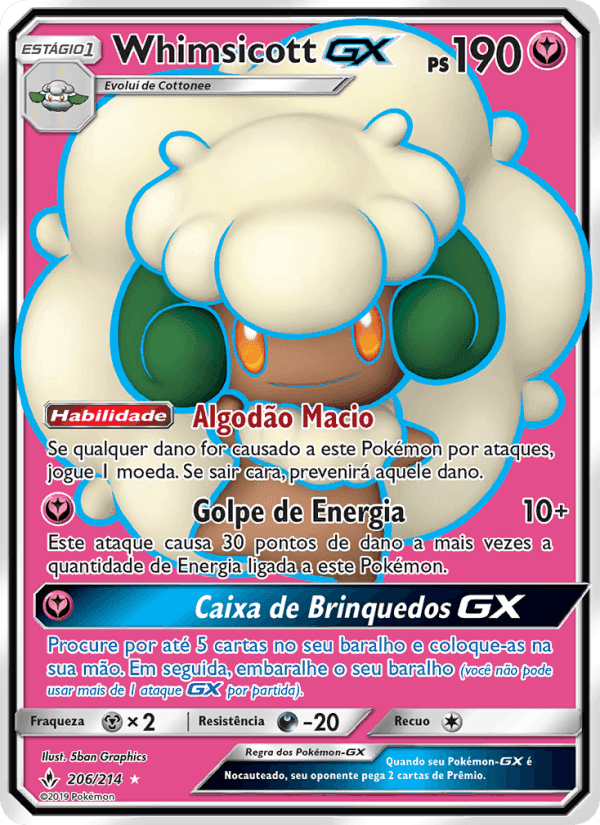 Whimsicott GX, card 206 from Elos Inquebráveis