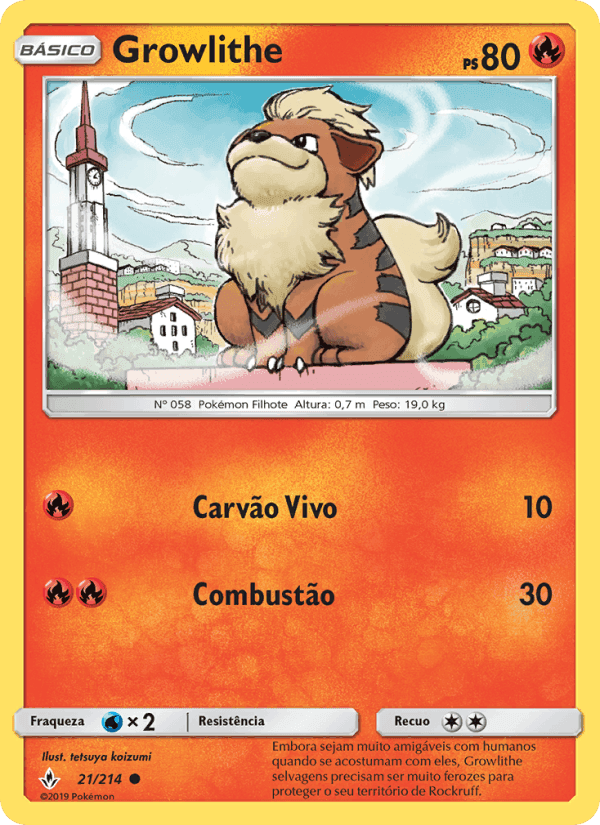 Growlithe, carta 21 de Elos Inquebráveis