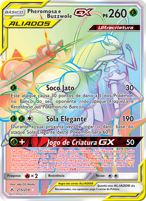 Pheromosa e Buzzwole GX, carta 215 di Elos Inquebráveis