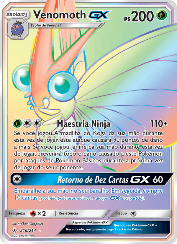 Venomoth GX, carta 216 de Elos Inquebráveis