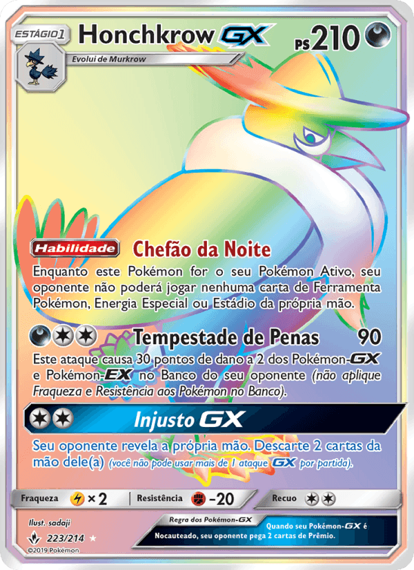Honchkrow GX, carta 223 di Elos Inquebráveis