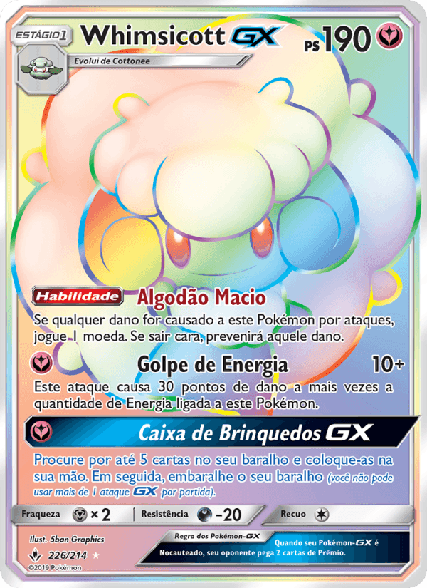 Whimsicott GX, carta 226 di Elos Inquebráveis
