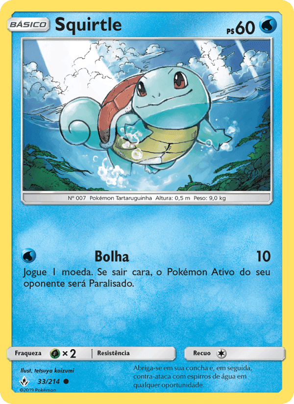 Squirtle, carta 33 de Elos Inquebráveis