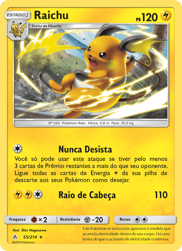 Raichu, carte 55 de Elos Inquebráveis