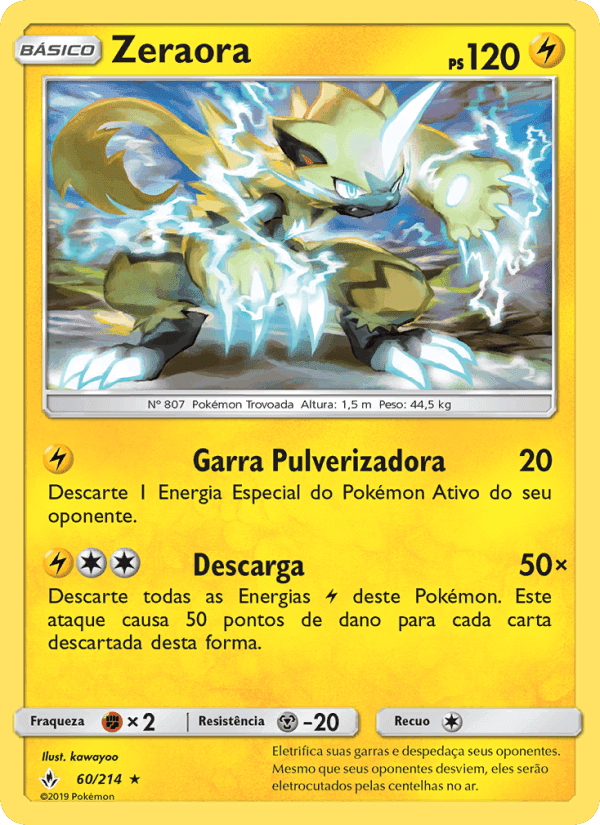 Zeraora, card 60 from Elos Inquebráveis