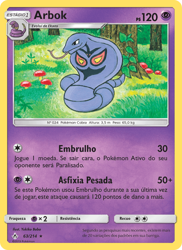Arbok, carta 63 di Elos Inquebráveis