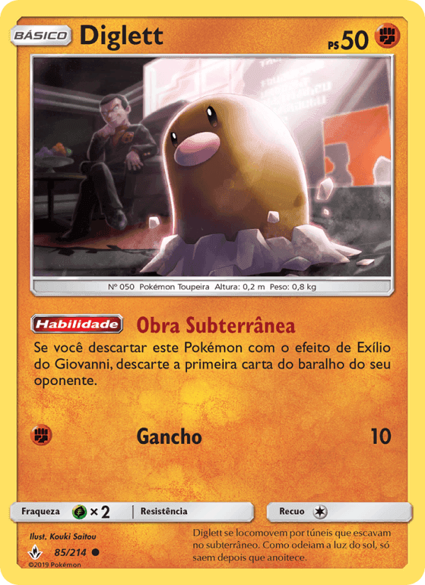 Diglett, carta 85 di Elos Inquebráveis