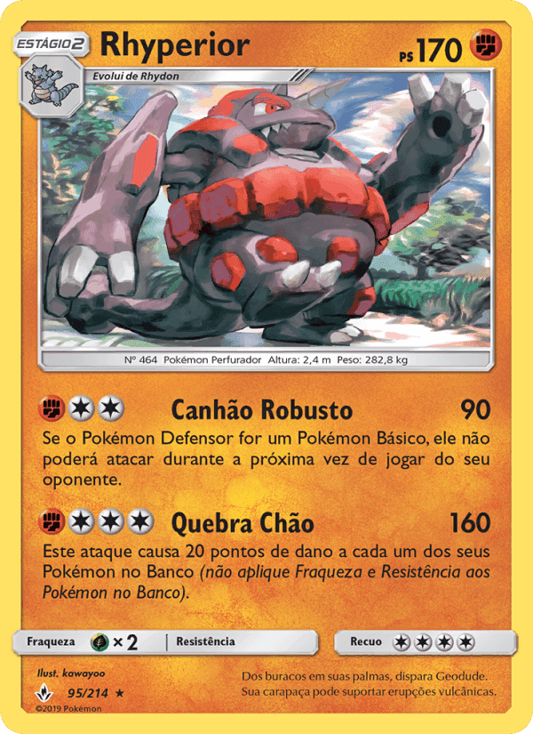 Rhyperior, card 95 from Elos Inquebráveis