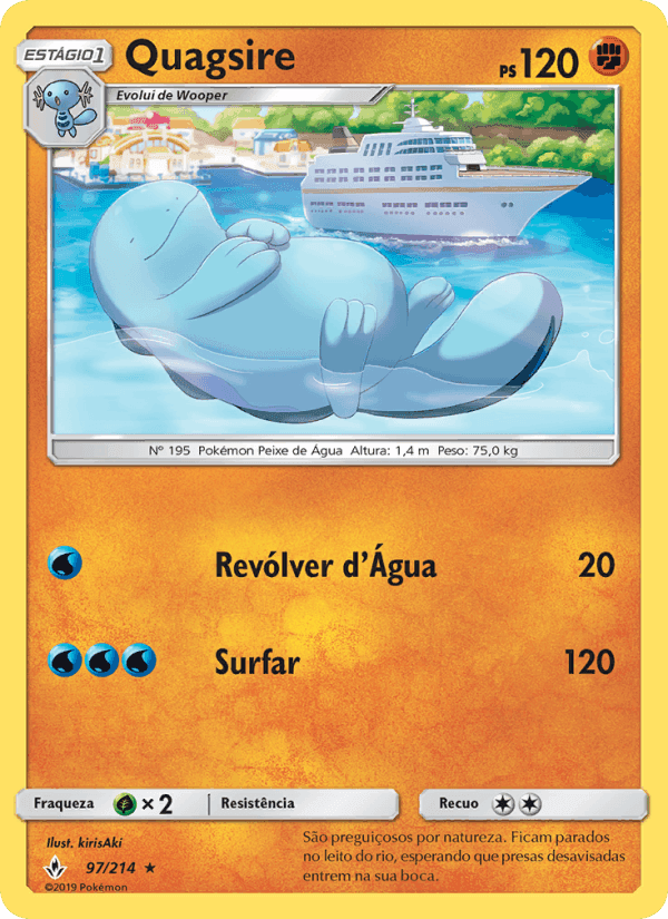 Quagsire, card 97 from Elos Inquebráveis