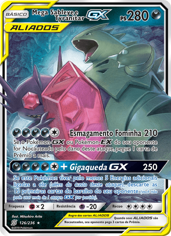 Mega Sableye e Tyranitar GX, card 126 from Sintonia Mental