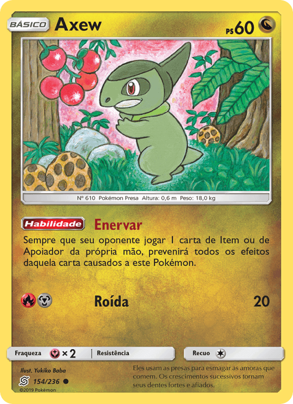 Axew, card 154 from Sintonia Mental 