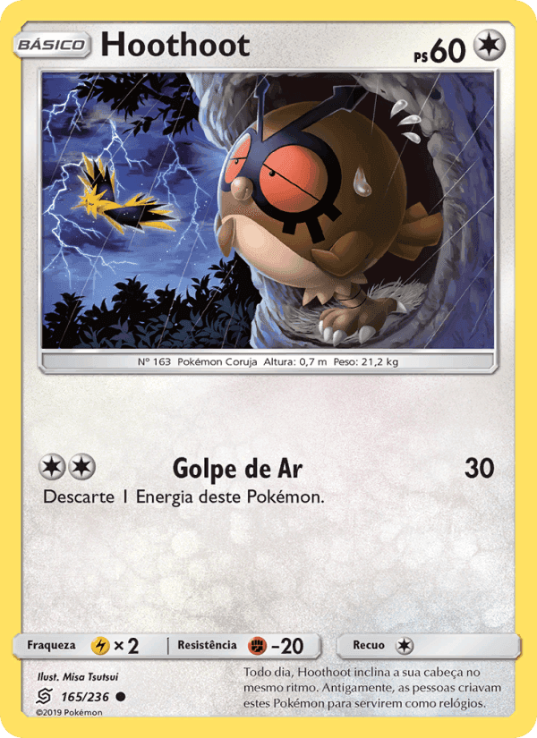 Hoothoot, card 165 from Sintonia Mental