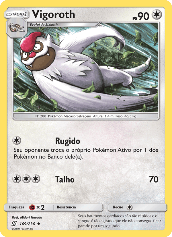 Vigoroth, card 169 from Sintonia Mental 