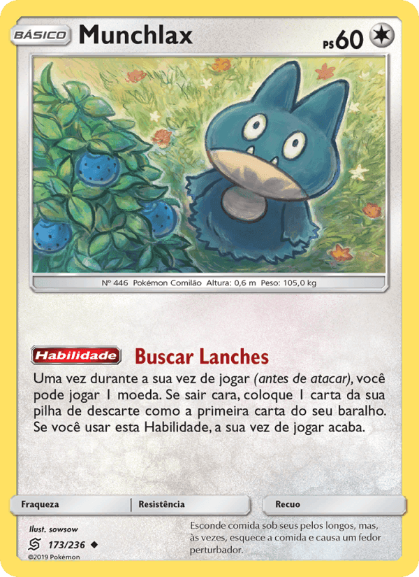 Munchlax, carte 173 de Sintonia Mental 