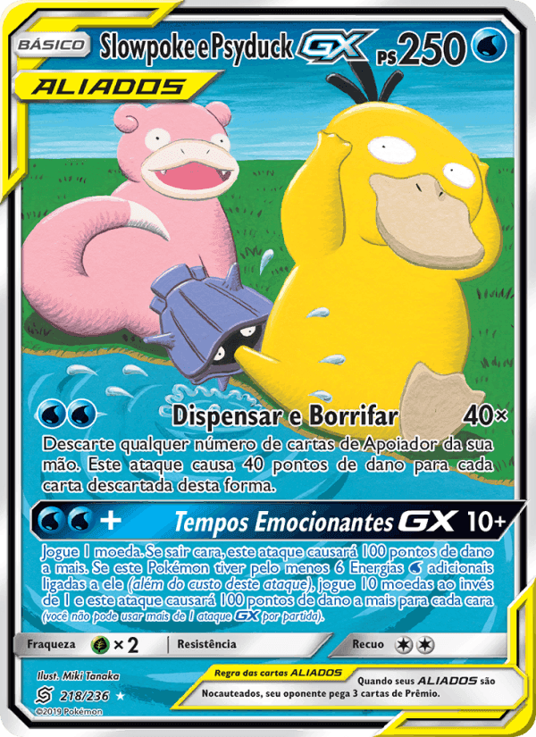 Slowpoke e Psyduck GX, card 218 from Sintonia Mental