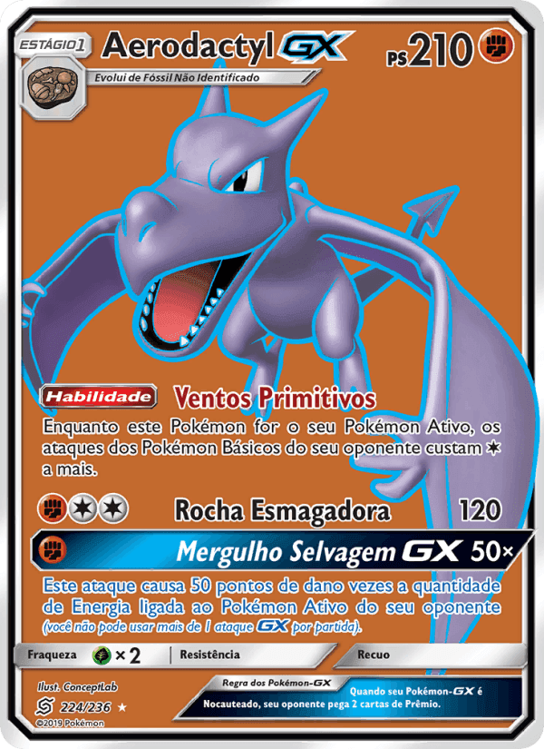 Aerodactyl GX, card 224 from Sintonia Mental