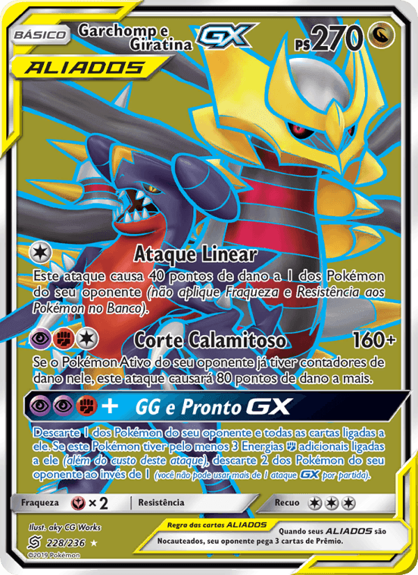 Garchomp e Giratina GX, carta 228 de Sintonia Mental
