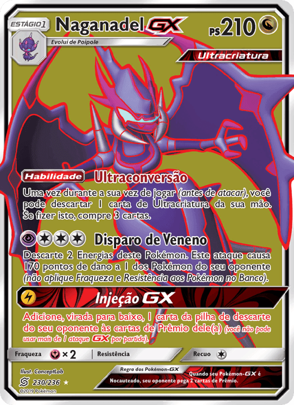 Naganadel GX, card 230 from Sintonia Mental