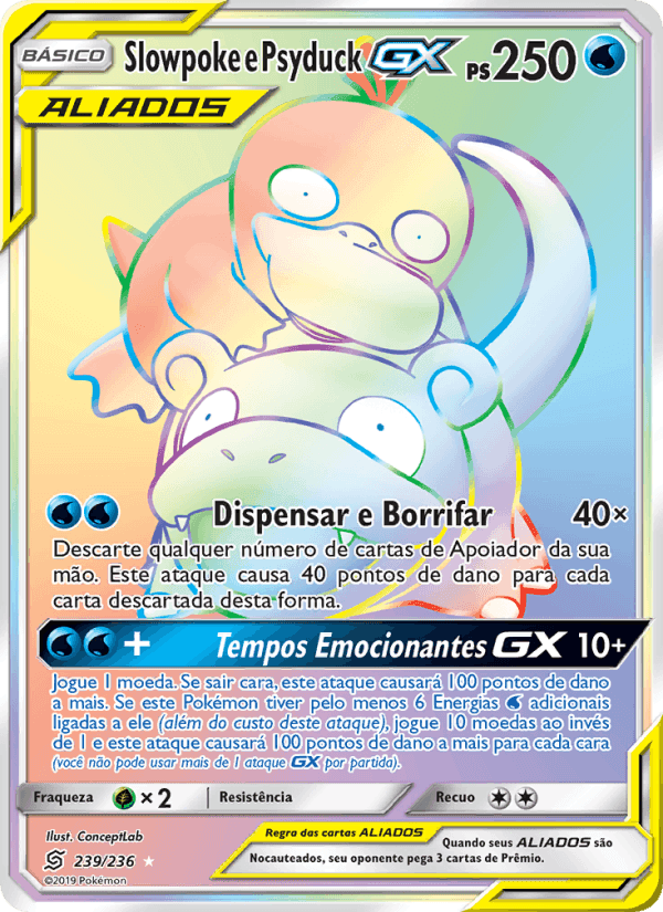 Slowpoke e Psyduck GX, card 239 from Sintonia Mental 