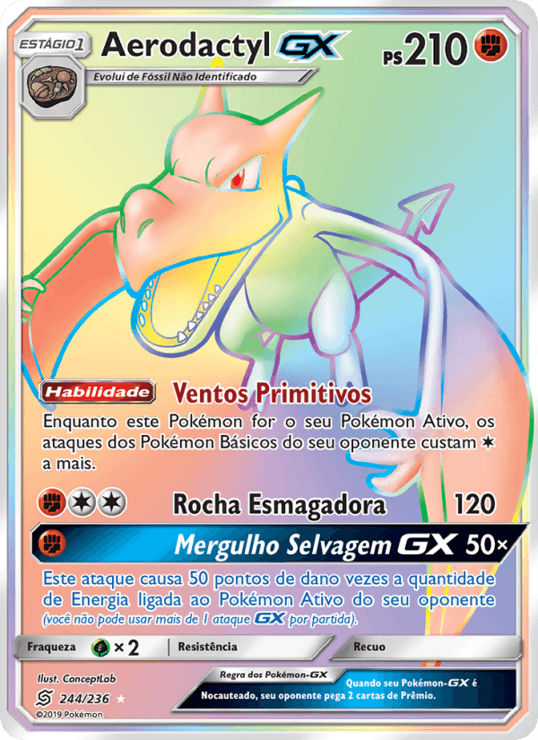 Aerodactyl GX, card 244 from Sintonia Mental