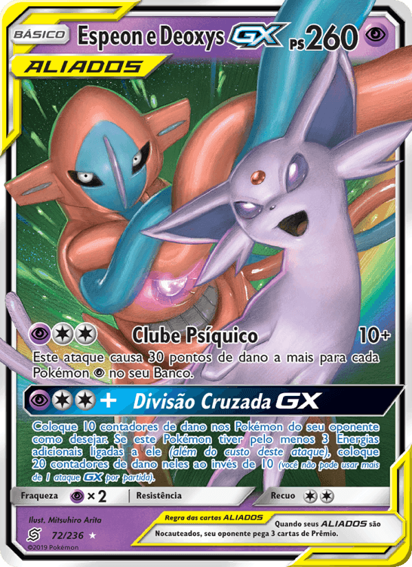 Espeon e Deoxys GX, carta 72 de Sintonia Mental