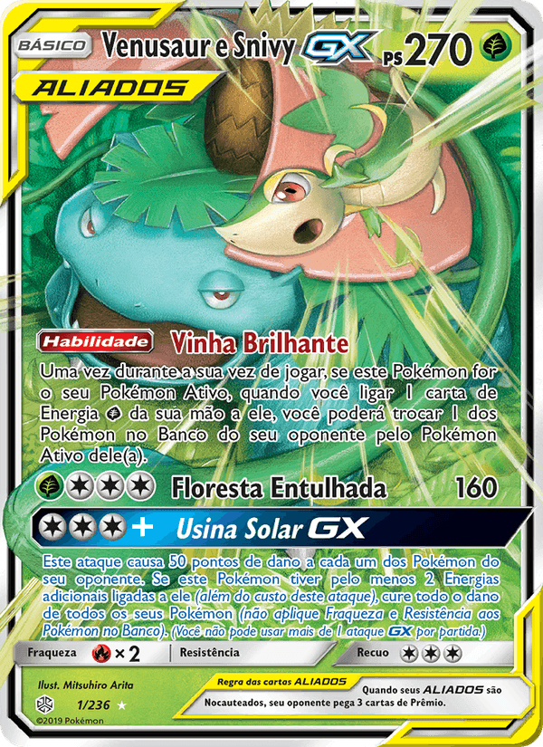 Venusaur e Snivy GX, carte 1 de Eclipse Cósmico