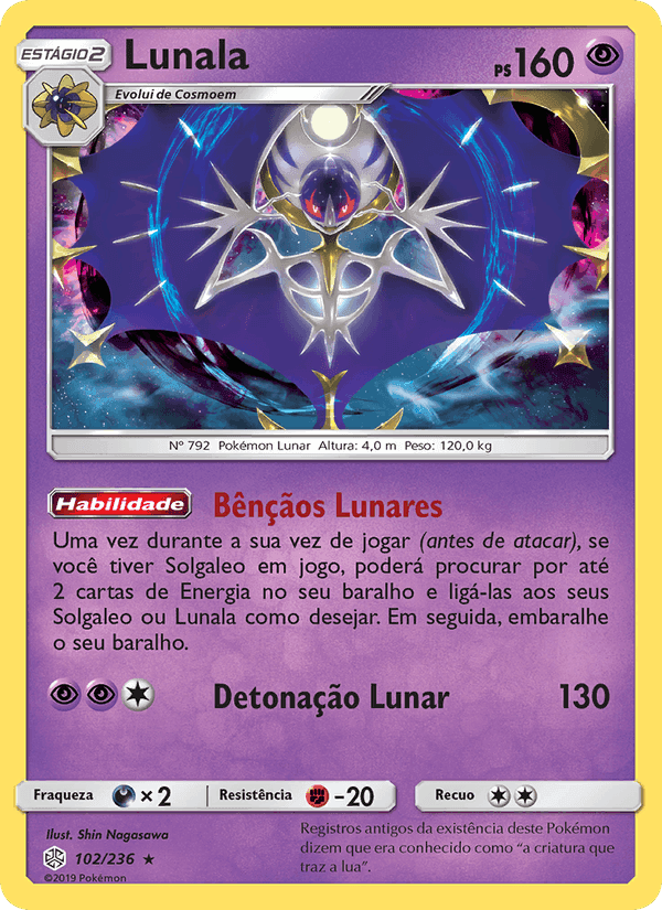 Lunala, card 102 from Eclipse Cósmico