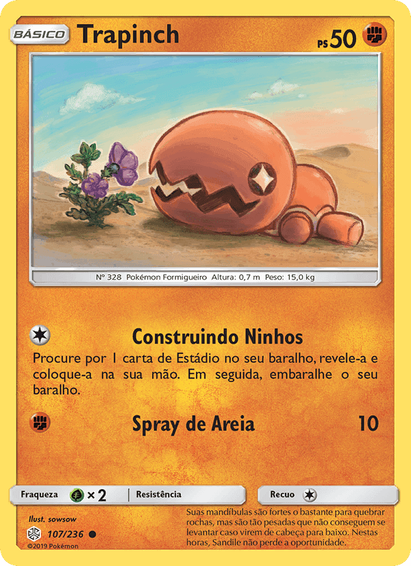 Trapinch, card 107 from Eclipse Cósmico