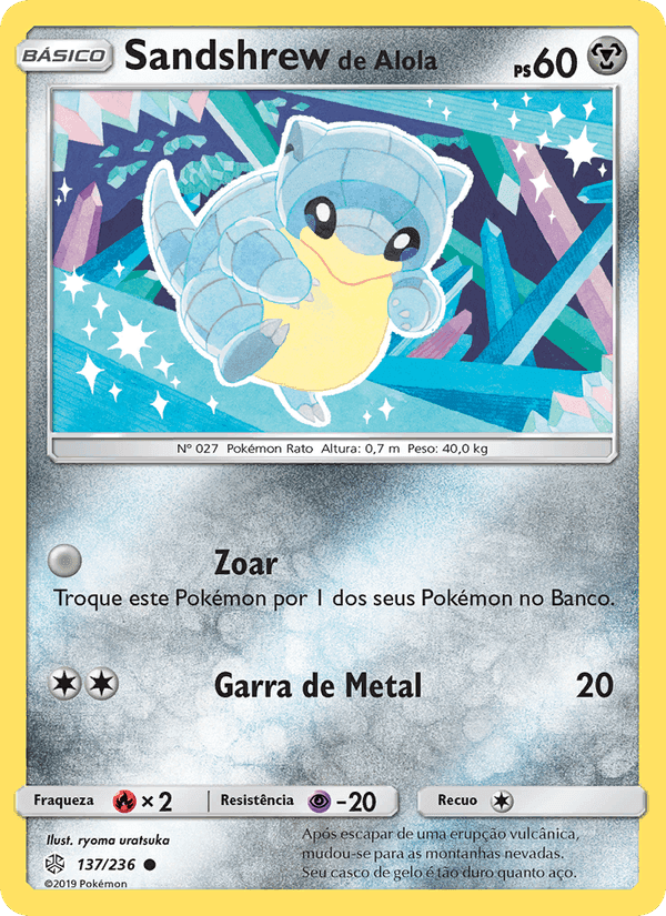Sandshrew de Alola, card 137 from Eclipse Cósmico