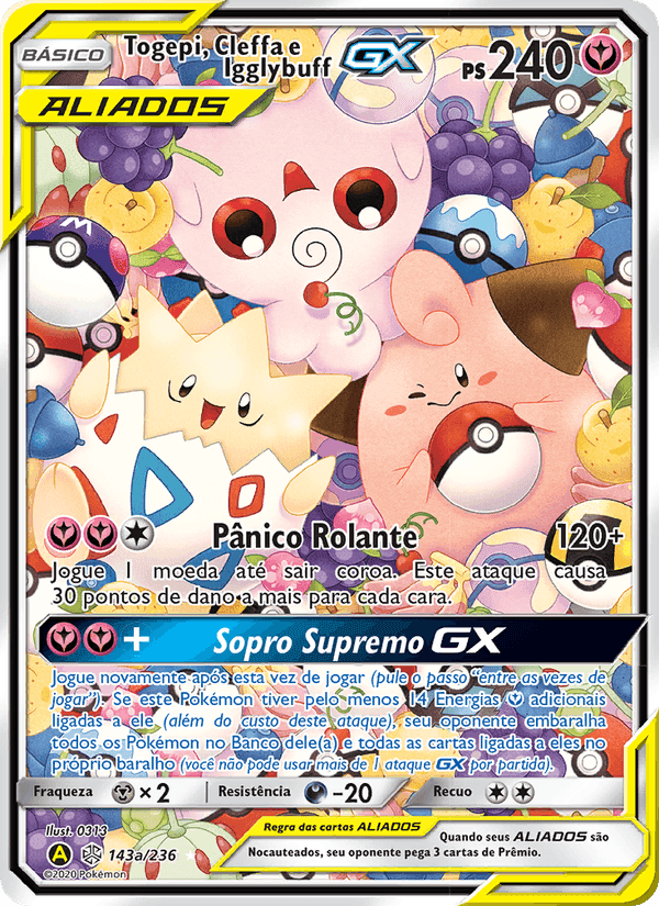 Togepi, Cleffa e Igglybuff GX, card 143 from Eclipse Cósmico